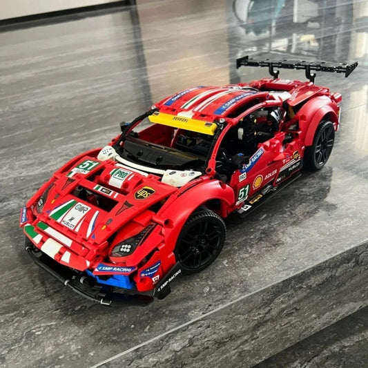 Red Racing Car Building Blocks - Car Bricks Toy (1677 PCS)